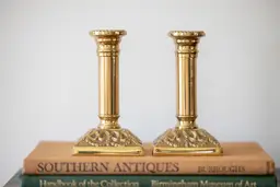 Elegant Solid Brass Candlesticks by Virginia Metalcrafters – 1997 USA, Bow & Swag Design