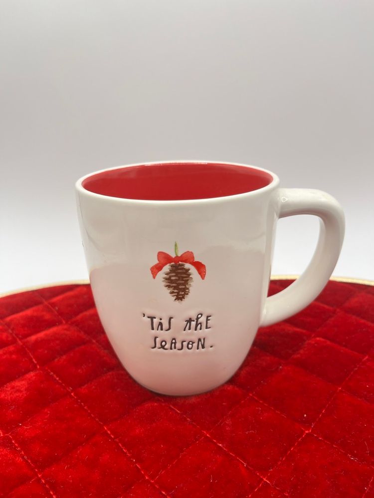 VGC Rae Dunn Artisan Collection Magenta “‘tis the Season” coffee tea Mug cup