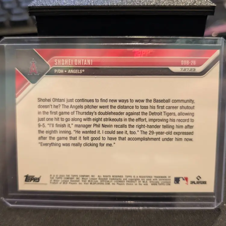 2023 Topps Now Shohei Ohtani Shutout Doubleheader Bonus Card ODB-26 - Los Angeles Angels - c122