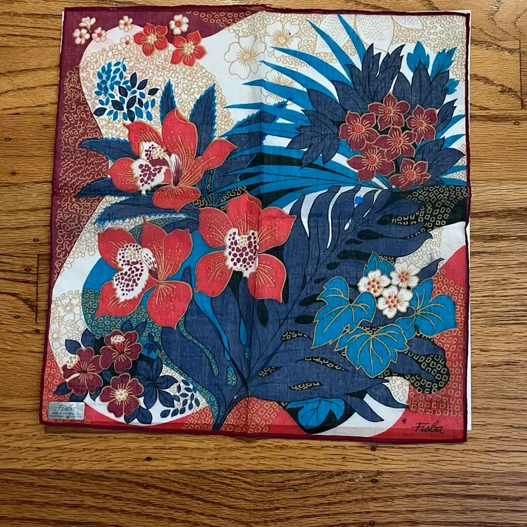 Fisba Hankie Switzerland - Rolled Hem Original Tags 12”