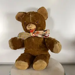 1950’s Well Loved Teddy With Rubber Nose