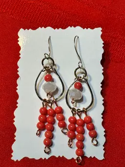 Multi Color Wire Silver Gold Copper Orange Dangles 2” Drop