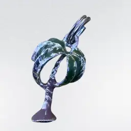 #36 STERLING 3D Enameled Palm Tree .75” Charm