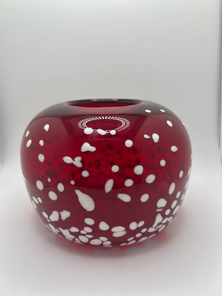 Handblown Glass Red Bowl