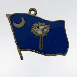 #32 Sterling Silver.925 South Carolina Flag Charm .75”