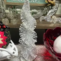 White Swirl Bottle Brush Tree