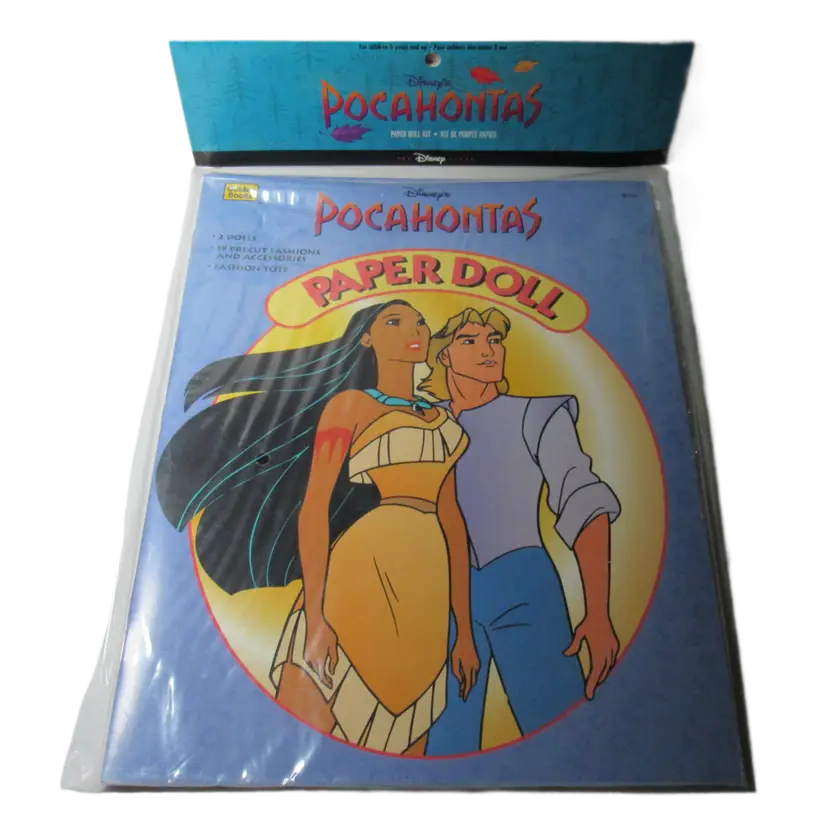 Vintage 1995 New Disney's Pocahantas and Cinderella Paper Doll Books