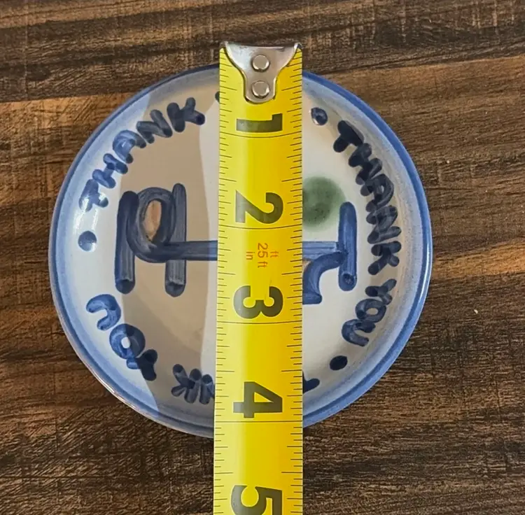 M.A. Hadley pottery Thank You trinket dish or coaster