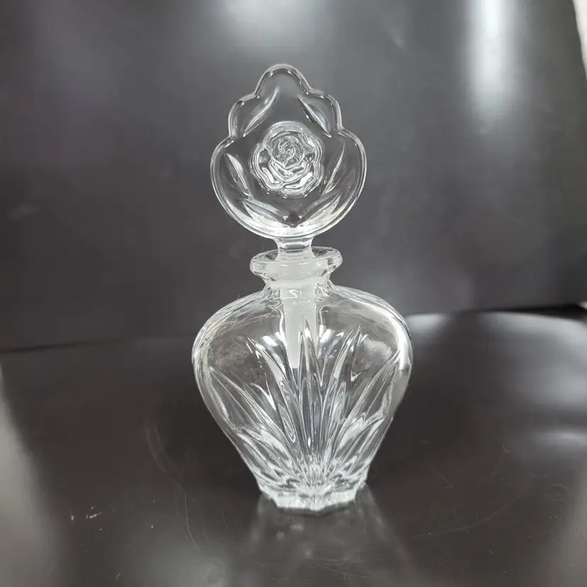 Vintage Princess House American Rose Clear Perfume Bottle