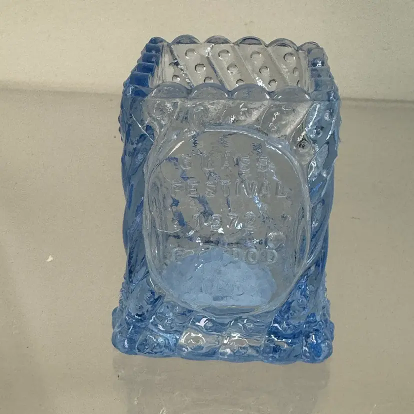 1972 Glass Festival Souvenir Toothpick Holder