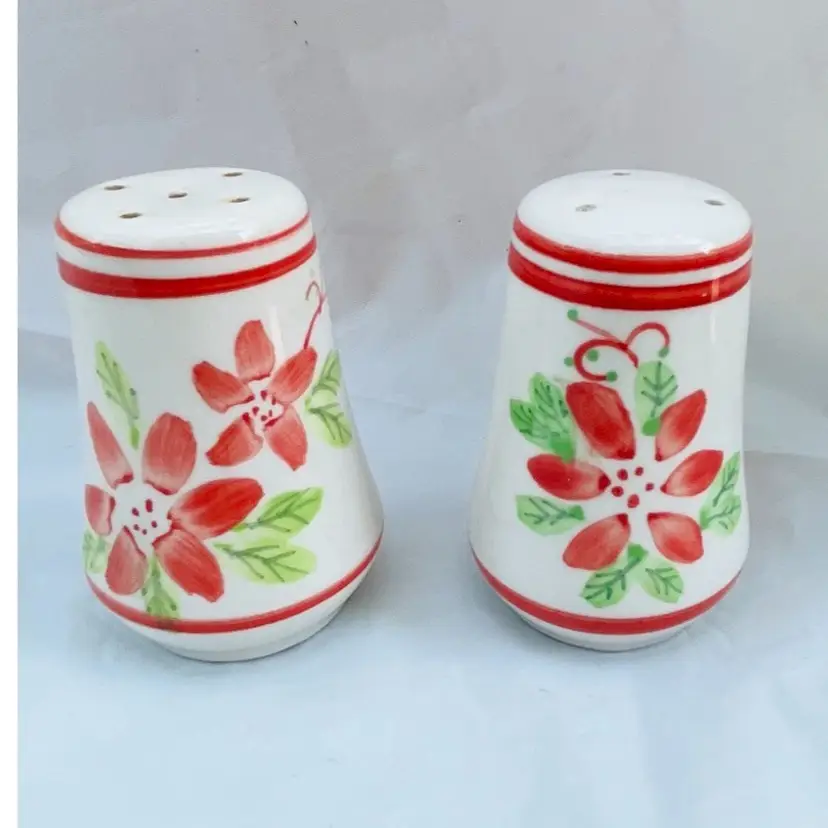 Salt and Pepper Shakers Made by Mayfair & Jackson - Poinsettia