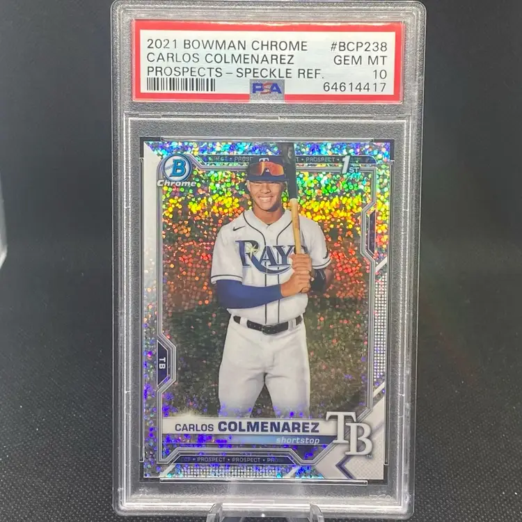 Carlos Colmenarez 2021 Bowman Chrome Speckle Refractor /299 PSA 10 Tampa Bay Rays