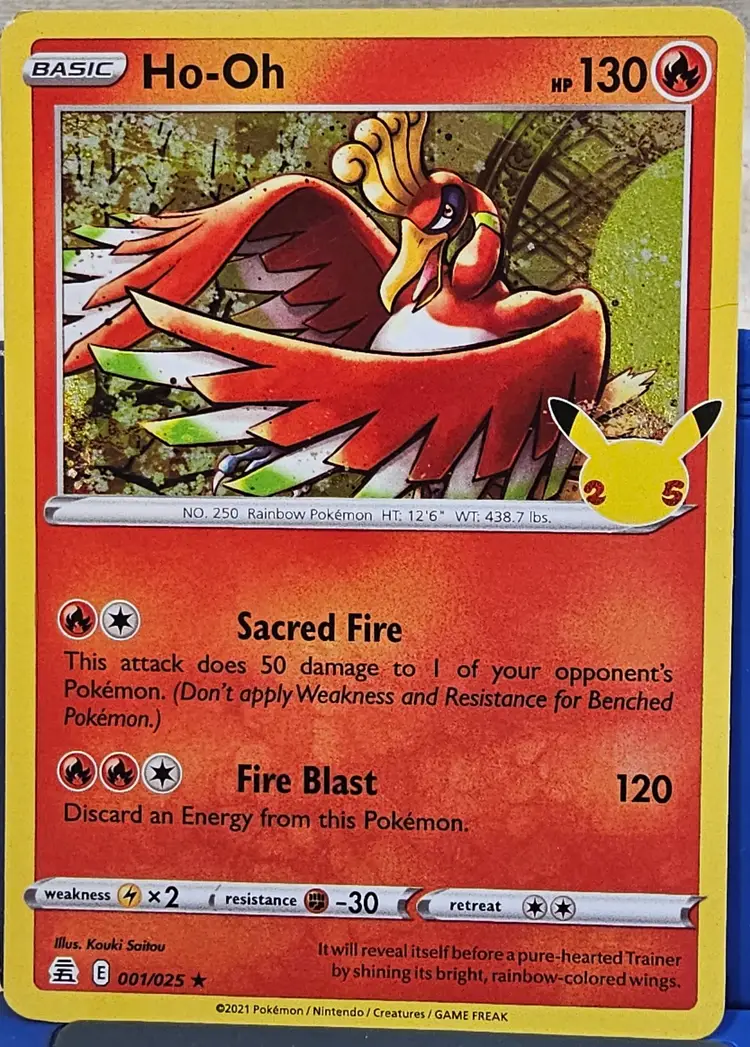 Ho-Oh 1/25 Holo Rare 25th Anniversary Celebrations Pokémon TCG LP 8112