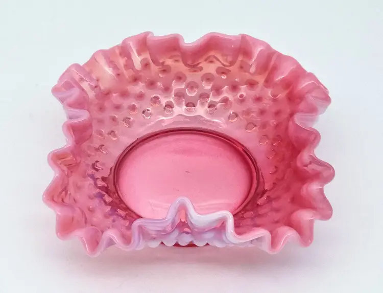 Fenton Cranberry Opalescent Bon Bon Dish