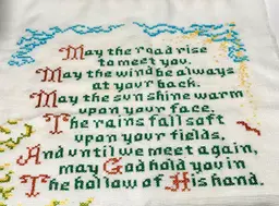 Vintage 1976 Irish Blessing Sampler Hand Crafted