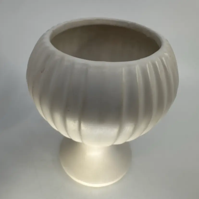 Mc Coy Pedestal Planter Floraline USA Cream Pottery