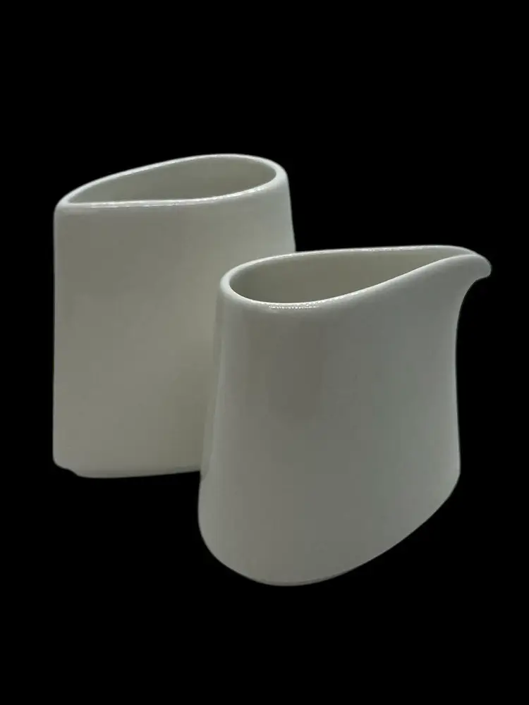 Tea Forte Porcelain White Creamer and Sugar Set for the Teardrop Collection