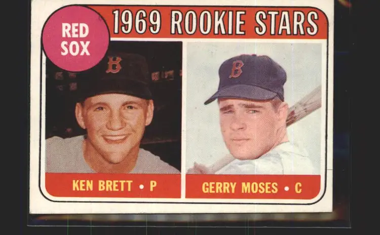 Red Sox Rookie Stars (Brett / Moses) 1969 Topps #476b : Names in white - (140) - Boston Red Sox