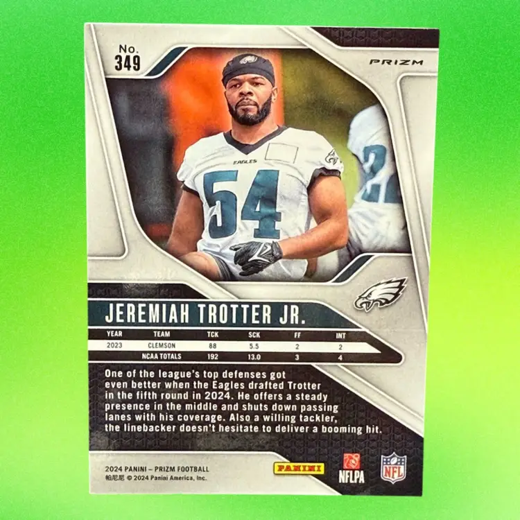 Jeremiah Trotter Jr. 2024 Prizm Pink Foil #349 Eagles Rookie RC