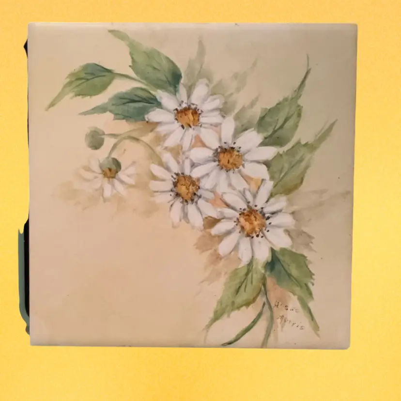 Hand painted 6” Tile By Allen Morris 1977