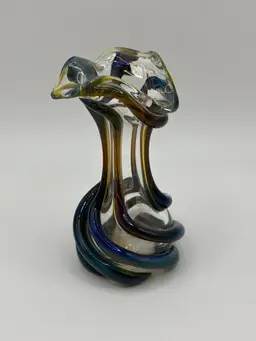 Mini Art Glass Vase/perfume Bottle 2.75”