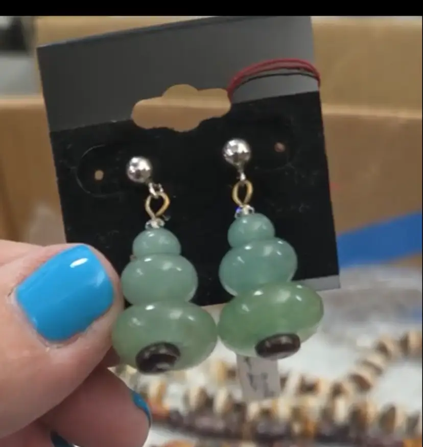 925 Jade Tree Dangle Earrings