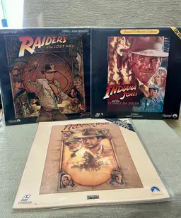 Indiana Jones Trilogy LaserDisc 3 Lot Raiders of the Lost Ark, Temple, Crusade