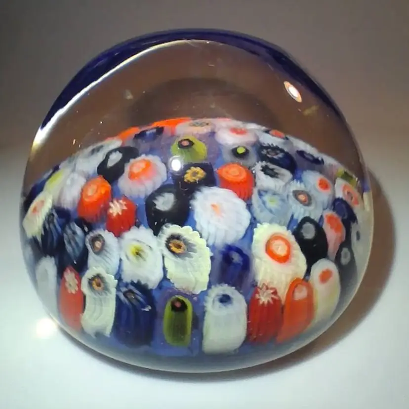 Vintage, Scarce & Beautiful Strathearn Scotland Closepack Millefiori Domed Paperweight