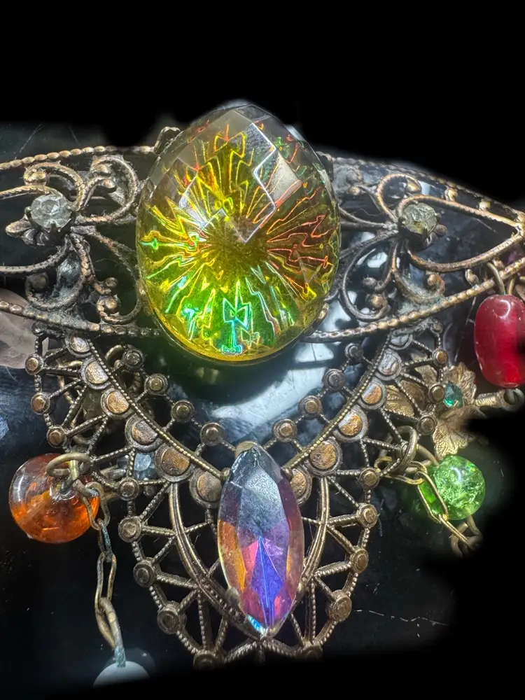 Vintage Aesthetic Movement Chunky Charm Brooch