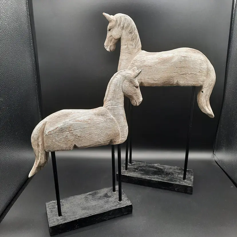 Horse Sculptures Statues Set of 2