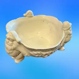 White porcelain candy Bowl with Santa Claus Design