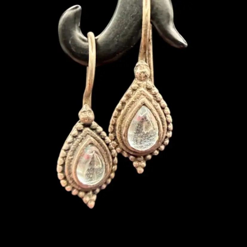 Sterling Silver And Topaz Drop Dangle Earrings