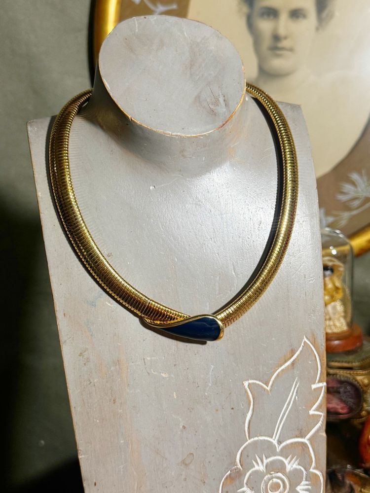 Vintage Goldtone Monet Omega Necklace