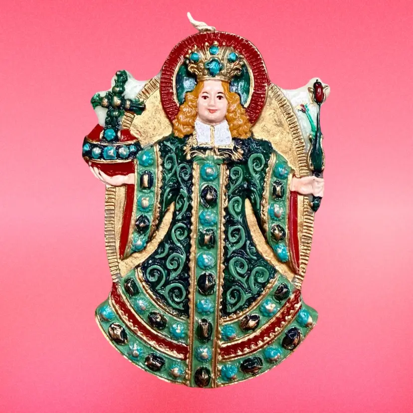 Vintage Wax Ornament Cast From Antique German Mold | Christ Triumphant c1705