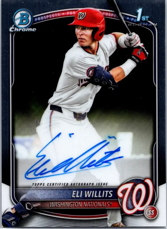 2025 Bowman Draft Eli Willits #CPA-EW Chrome Auto 1st Prospect Nationals