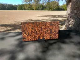 XL Long Exotic Chaos End Grain Cutting Board Butcher Block