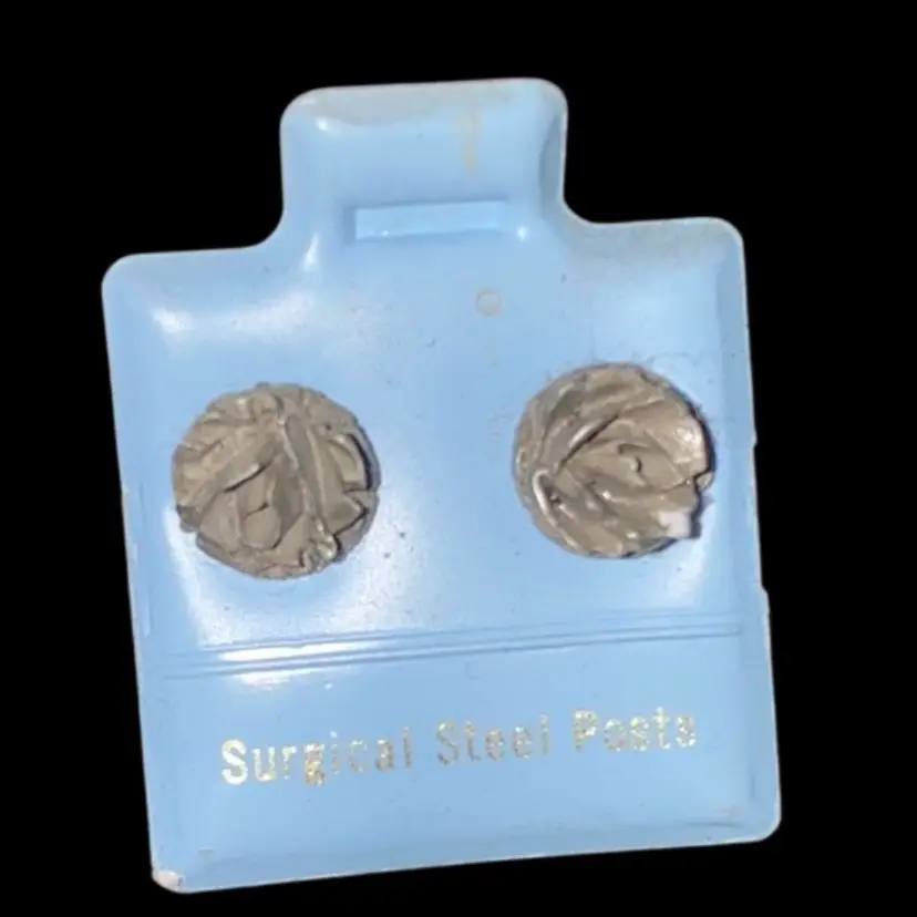 #41- New Old Stock Vintage 1980S Pewter Post Earrings As Pictured