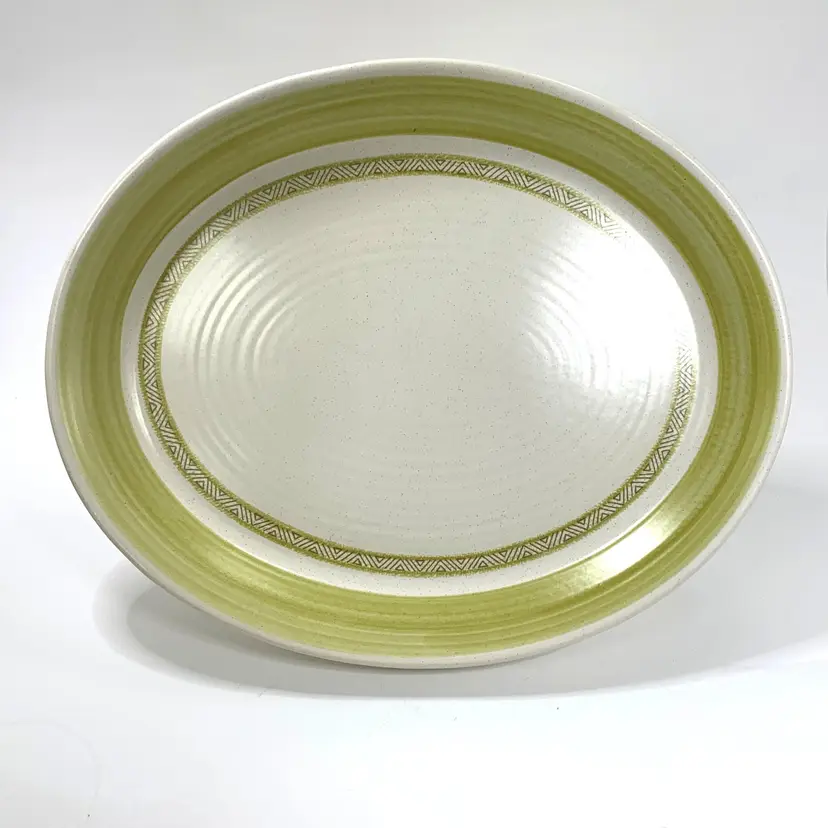 Franciscan Hacienda Green Oval Platter 30-64 Vintage Earthenware Mid Century