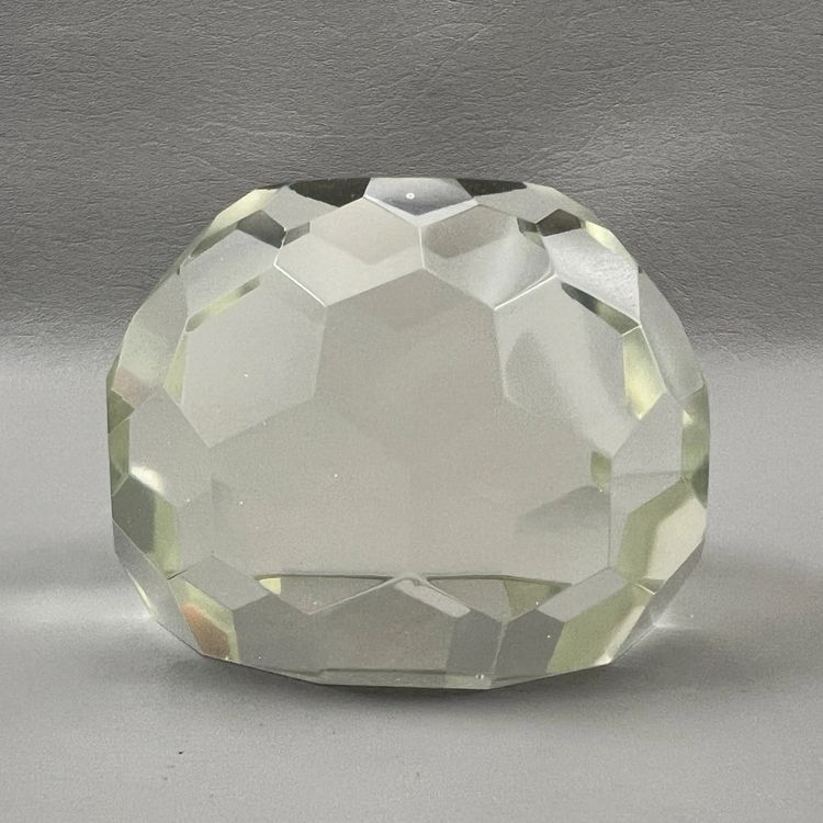 Multi-Faceted Geometric Art Glass Sphere Paperweight 3"x2.5" Honeycomb