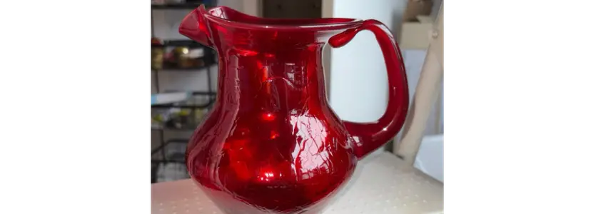 MCM Blenko 668S Crackle Glass Pitcher