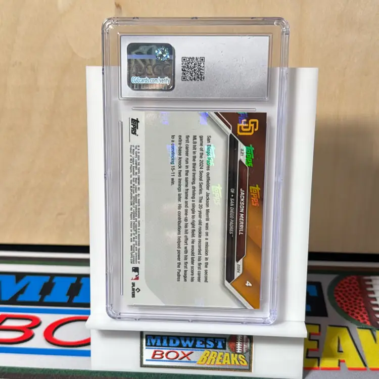 Jackson Merrill #4 CGC 10 2024 Topps Now San Diego Padres