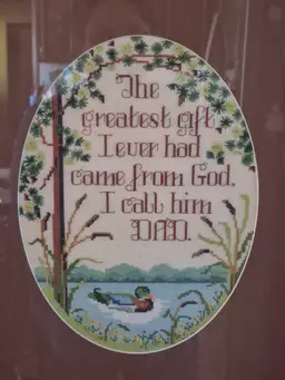 Handmade Framed Father's Day Cross Stitch Gift made by Me