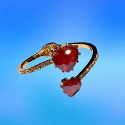 Signed Betsey Johnson “Look Into Your Heart” Bypass Hinged Crystal Goldtone Bangle (KK)