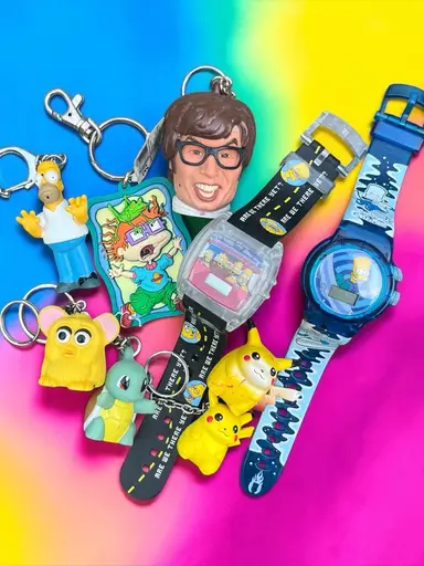 Vintage Pop Culture Keychains (pokemon/simpsons) Graphic Tees & More with Dan in Demand 