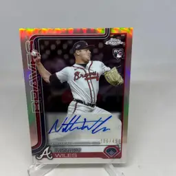 2025 TOPPS CHROME UPDATE BASEBALL AUTO REFRACTOR 106/499 RC NATHAN WILES
