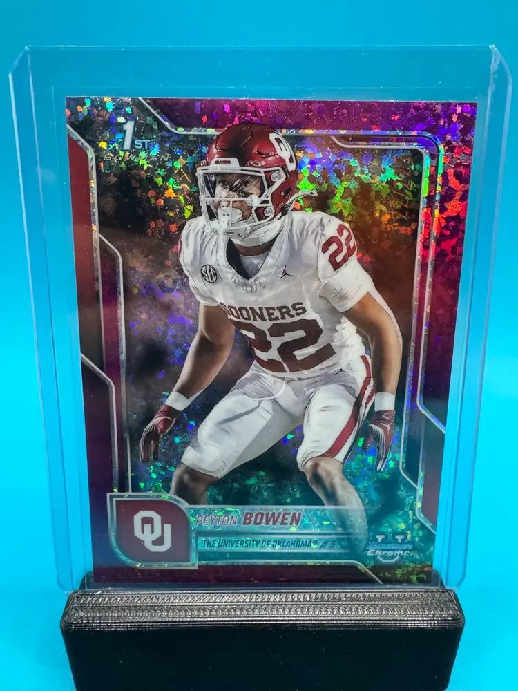 Peyton Bowen 1st Bowman Chrome U Fuchsia Mini Diamonds Refractor /225 Oklahoma Sooners