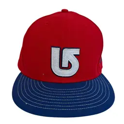 Burton New Era Collaboration Fiery Red & Blue Flat Brim Fitted Hat - 7 1/2