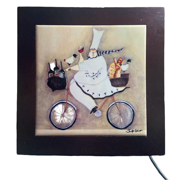 Jennifer Garant "Chef To Go" Framed Art Tile, 8x8