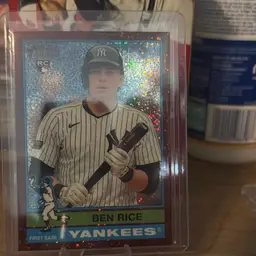 2025 Topps Heritage - High Number SP Ben Rice #406 Chrome Pink Sparkle