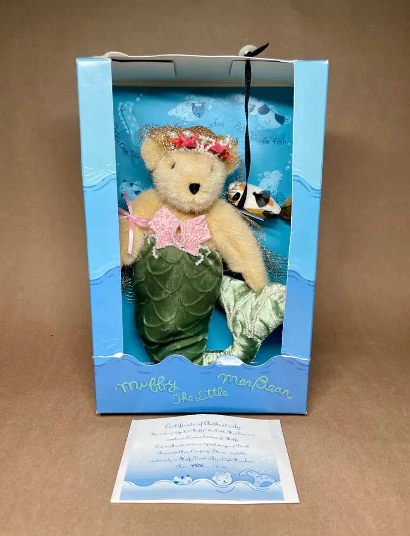 Muffy Vanderbear Little MerBear Mermaid w/Catfish & COA - 1996 - 4405/15000